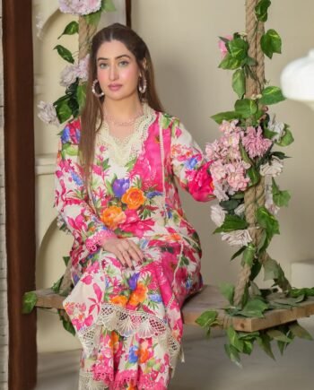 Saadia Ahmed LWSU-25P208 2-Pcs Printed Lawn