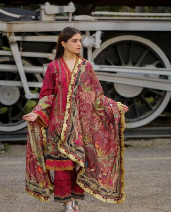 Saadia Ahmed LWSU-25P302 3-Pcs Printed Lawn