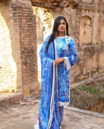 Saadia Ahmed LWSU-25P303 3-Pcs Printed Lawn