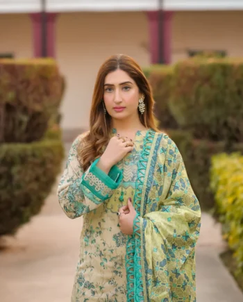Saadia Ahmed LWSU-25P306 3-Pcs Printed Lawn