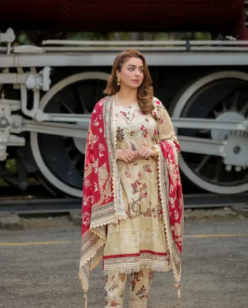 Saadia Ahmed LWSU-25P312 3-Pcs Printed Lawn
