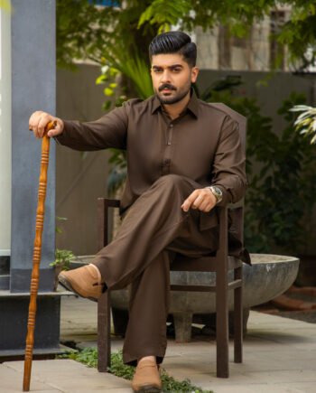 Brown Kameez Shalwar Simple Design
