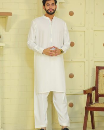 SKF25-002 White Kameez Shalwar