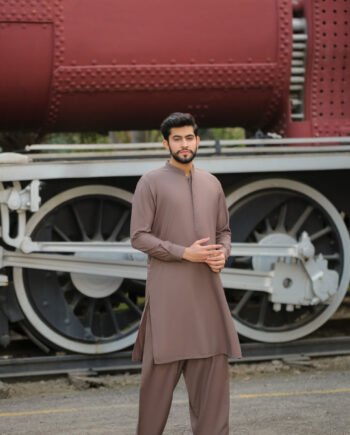 SKF25-008 Taupe Kameez Shalwar